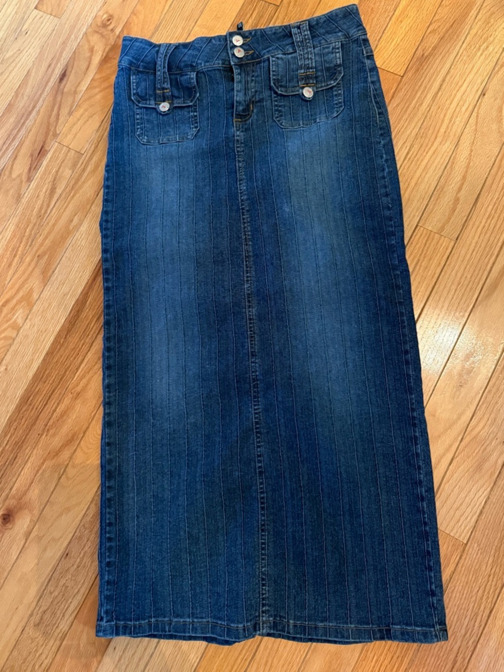Y2K 2000s Vintage Jean Low Rise Maxi Skirt